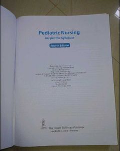Pediatric Nursing Book (As per INC syllabus)
