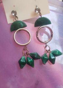 Green Dangle Earrings