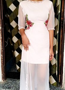 Floral Embroidered Sheer Dress