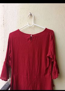 Red Bell Sleeve Top