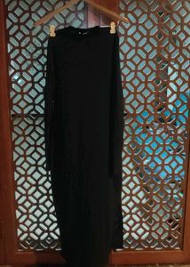 Ribbed Elegant Black Dress
