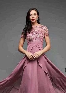 Miss Chase Georgette Fit and Flare Maxi Dress