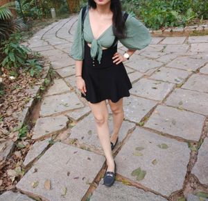 Trendy Green Crop Top