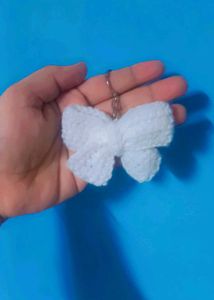 Cute White Bow Keychain