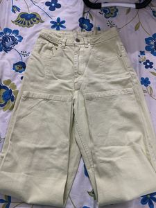 Pastel Green Straight Leg Jeans