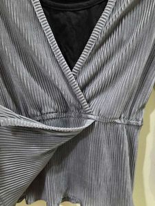 Gray Wrap Top
