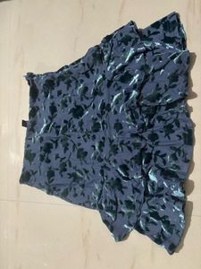 Floral Velvet Mini Skirt