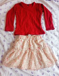 Girls Skirt And Blouse