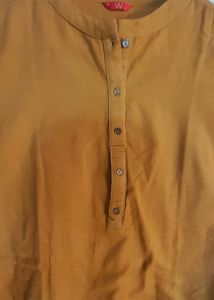 Dark Mustard Kurta Cotton (BRANDED)