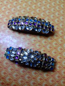 Trendy kundan hair clip pack of 2