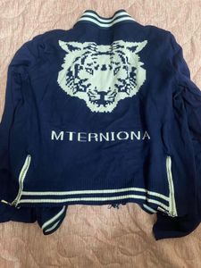 Printed Jacket In Blue Colour