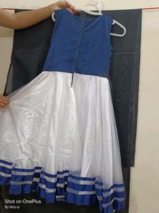 White Flared Party Frock For women (Knee Length)