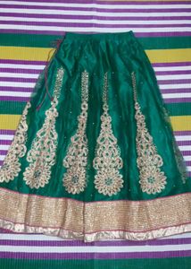 Elegant Green &amp; Gold Lehenga Choli