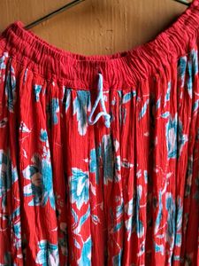 Orange Floral Skirt