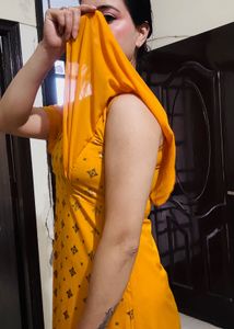 Yellow Print Maxi Dress