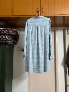 “Max” Baby Blue Shirt Dress