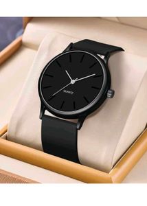 Sleek Black Quartz Watch
