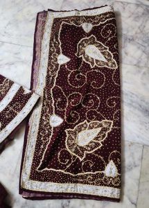beautiful maroon zaridozi work lehenga velvet ♥️ f