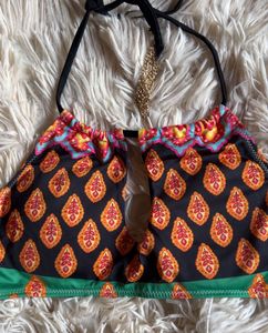 Patterned padded Bikini Top