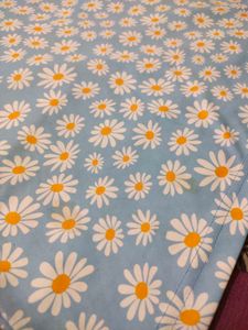 Light Blue Floral Printed Oversized Tshirt