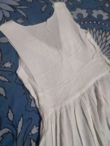 White Embroidered Sleeveless Dress