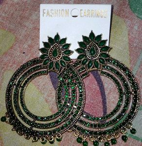 Green Fashion Earrings