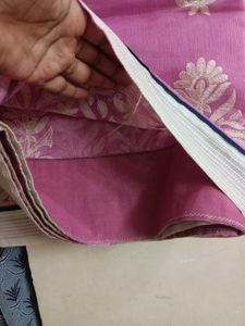 Pinkish With White Embroidery Flower Saree