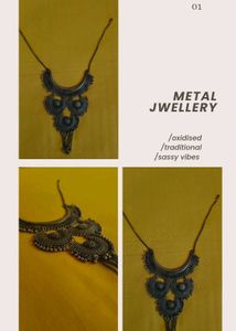 "Elegant Oxidised Necklace – Timeless Ethnic Charm