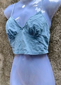 I. Blue Crop Top