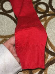 Red Floral Print Pullover Sweater