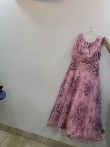 Pink Floral Print Maxi Dress