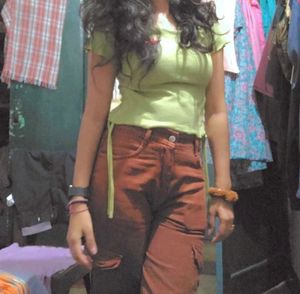 Light Green Stretchable Tie Up Top 💚