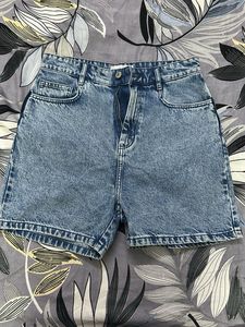 Acid Wash Denim Shorts