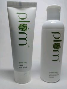 Plam Green Tea Alcohol Free Toner And Green TeaFace Clear Mask