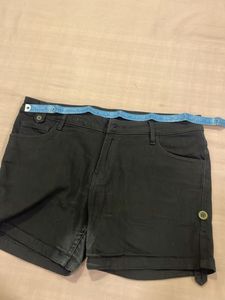Black Denim Shorts
