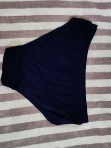Blue Solid Cotton Panty