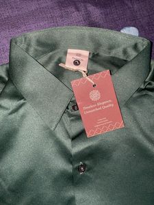Emerald Green Silky Button-Down