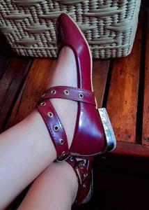 WineRed Strappy Heel (Check All Pictures For Flaws