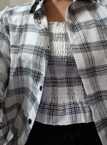 Plaid Shirt & Top Set