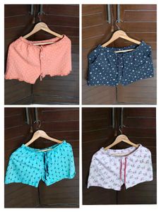 Cute Patterned Lounge Shorts - Set Of 4