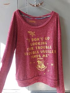 Harry Potter Burgundy Quoted Top