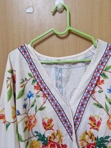 Floral Print Wrap Top