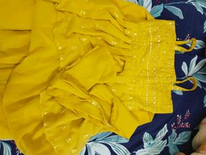 Mustard Embroidered Palazzo Set