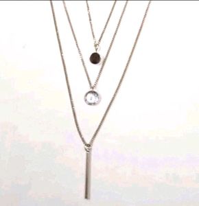 Pave Oval Convertible Layered Pendant Necklace