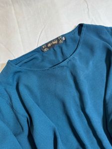 Blue Flared Sleeve Top