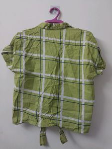Ajio Cheked Shirt Top With Tie Up
