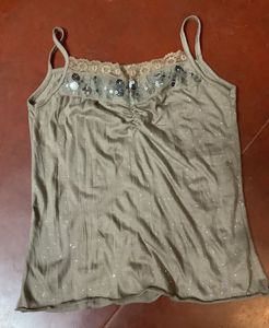 Y2k Embellished Sequin And Lace Cami