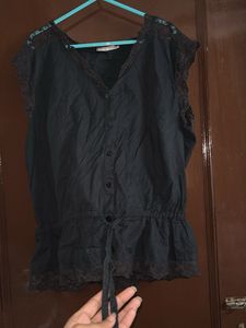 Black Lace Detail Top