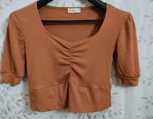 Ruched Front Crop Top