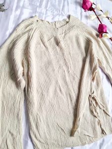Shein Ribbed Knit Sweater with Ties